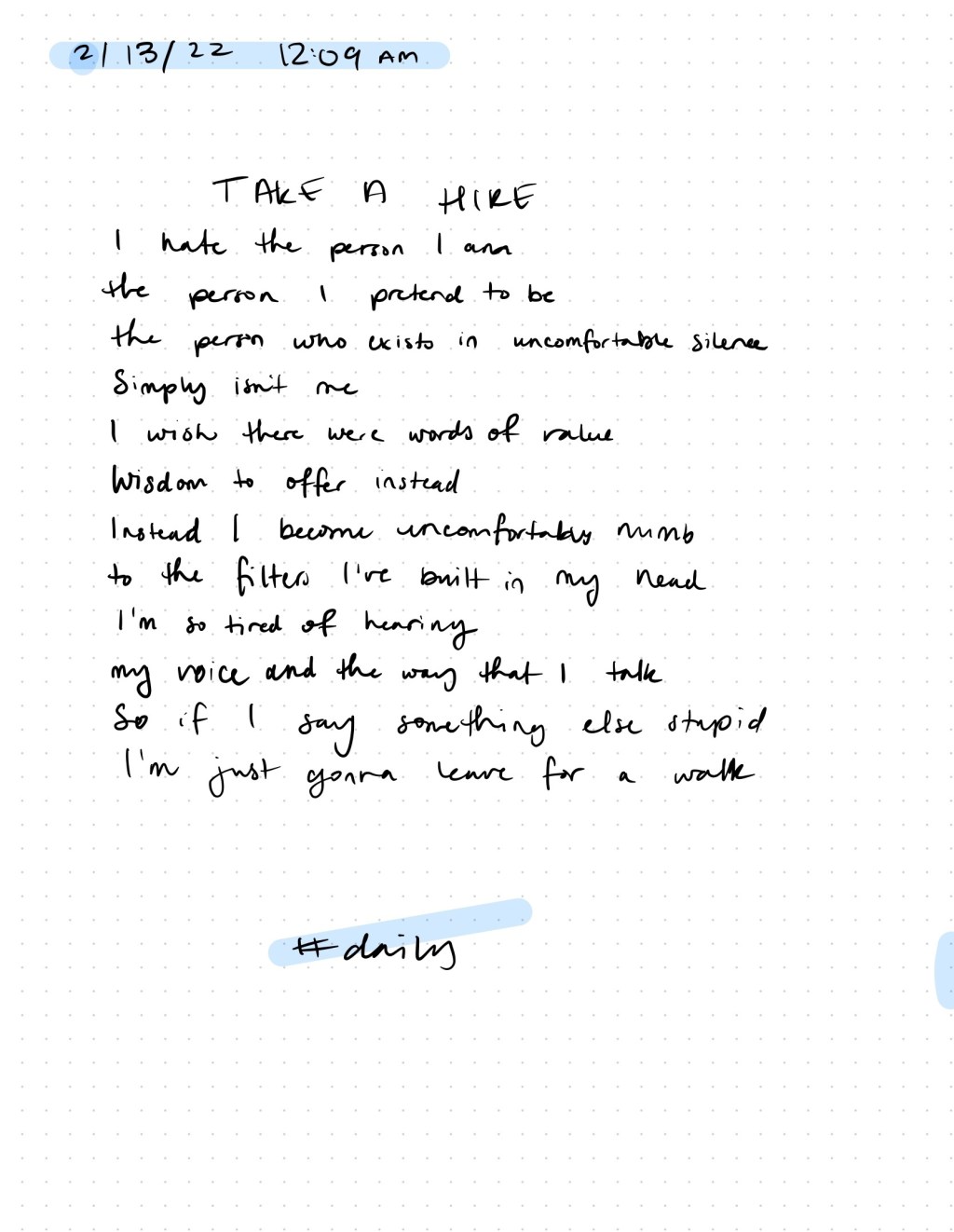 Take a Hike / Dailies /&nbsp;2.13.22