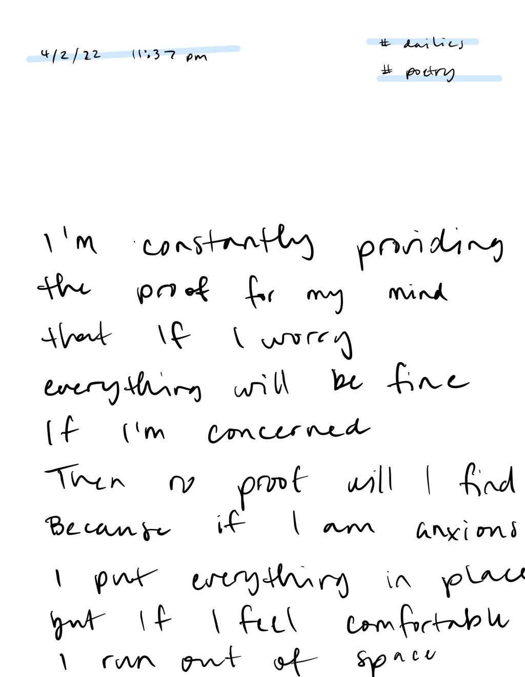 Idk / Dailies / 4.2.22