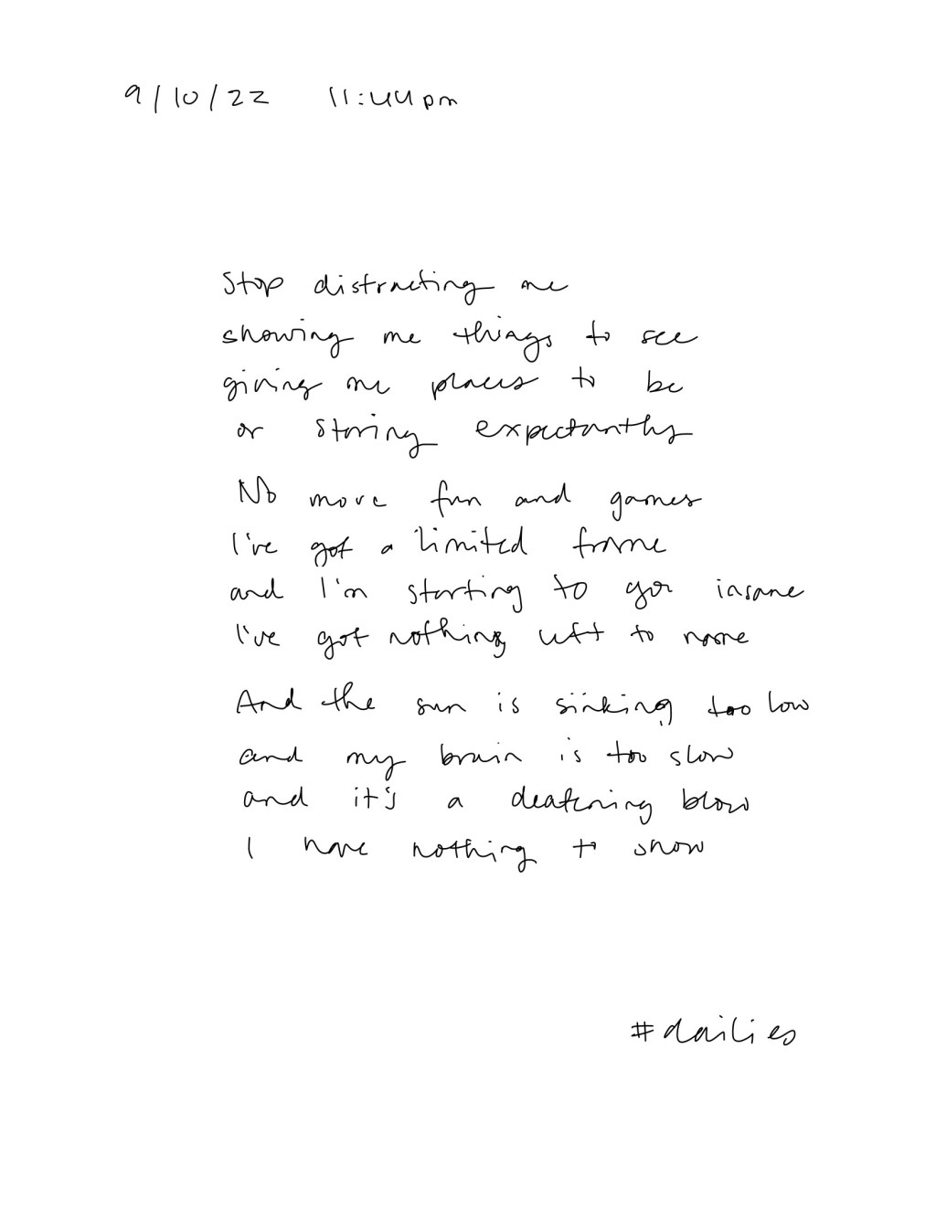 Distraction / Dailies /&nbsp;9.10.22